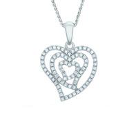 the real effect ladies sterling silver cubic zirconia open heart penda ...