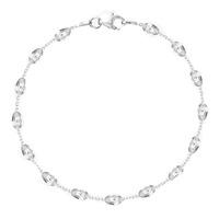 The Real Effect Ladies Sterling Silver 7 Inch Faceted Bead Bracelet RE 7WHT