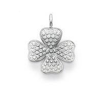 Thomas Sabo Silver White CZ 4 Leaf Clover Pendant PE475-051-14