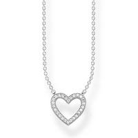 Thomas Sabo Silver Cubic Zirconia Open Heart Necklace KE1554-051-14-L45V