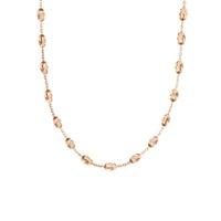The Real Effect Ladies Rose Gold Plated 22 Inch Faceted Bead Necklace RE 22RSE