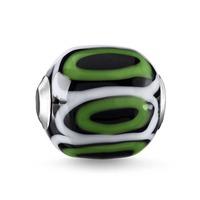 Thomas Sabo Karma Green Black White Glass Bead K0253-017-6