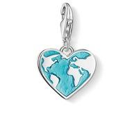 thomas sabo silver turquoise heart globe charm 1429 007 17