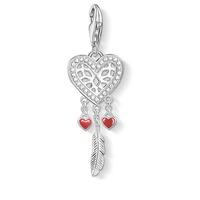Thomas Sabo Silver Red Dream Catcher Heart Charm 1426-041-27