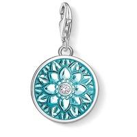 thomas sabo silver blue flower ornament charm 1447 041 17