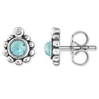 Thomas Sabo Ladies Silver Diamond Ethnic Turquoise Earrings D_H0004-357-17