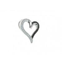 the real effect ladies sterling silver cubic zirconia open heart penda ...