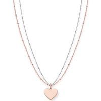 Thomas Sabo Ladies Rose Gold Plated Double Chain Heart Necklace LBKE0004-415-12-L45V
