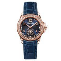 Thomas Sabo Rose Gold Toned Blue Strap Watch WA0216-270-209-33mm