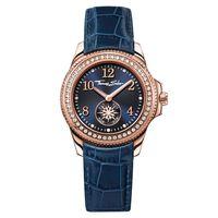 thomas sabo rose gold plated blue strap watch wa0216 270 209 33mm