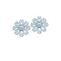 The Real Effect Ladies Sterling Silver Cubic Zirconia Flower Stud Earrings RE25364
