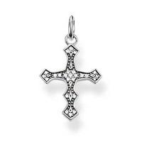 thomas sabo silver cubic zirconia ornate cross pendant kc0008 643 14