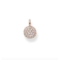 thomas sabo rose gold plated clear cubic zirconia pave dome pendant pe ...