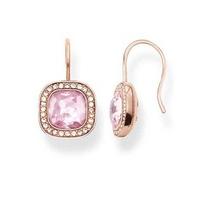 Thomas Sabo Rose Gold Plated Pink Cubic Zirconia Dropper Earrings H1830-633-9