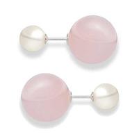 thomas sabo rose quartz double stud pearl earrings h1914 469 9