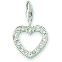 Thomas Sabo Silver Cubic Zirconia Open Heart Charm 0018-051-14