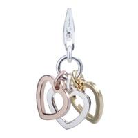 thomas sabo silver gold plated triple open heart charm 0959 431 12