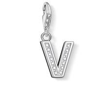 Thomas Sabo Silver Cubic Zirconia Letter V Charm 0244-051-14