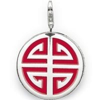 Thomas Sabo Silver Red Enamel Pattern Disc