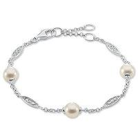 Thomas Sabo Silver Cubic Zirconia Freshwater Pearl Bracelet A1388-167-14-L19.5V