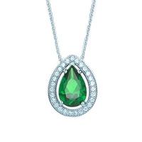 The Real Effect Ladies Sterling Silver Cubic Zirconia Teardrop Cluster Pendant RE27534