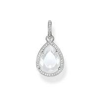 Thomas Sabo Silver Pear Shaped Milky Quartz Cubic Zirconia Pendant PE696-690-14