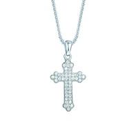 the real effect ladies sterling silver cubic zirconia ornate cross pen ...