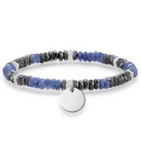 thomas sabo silver disc blue black stone bracelet lba0022 828 7
