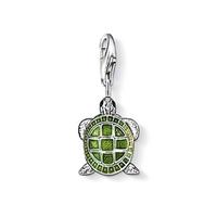 Thomas Sabo Silver Green Enamel Turtle Charm 0837-007-6