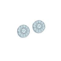 the real effect ladies sterling silver cubic zirconia cluster stud ear ...