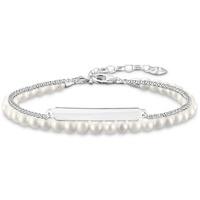 Thomas Sabo Love Bridge Silver 2 Row Freshwater Pearl Bracelet LBA0116-082-14-L19