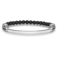 thomas sabo silver 2 cubic zirconia falcon head obsidian bracelet lba0 ...