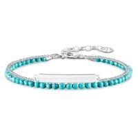 thomas sabo love bridge silver 2 row turquoise beaded bracelet lba0118 ...