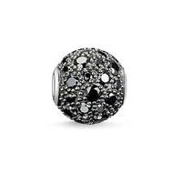 Thomas Sabo Silver Black Cubic Zirconia Crushed Pave Bead K0109-642-11