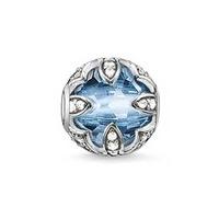 thomas sabo silver blue cubic zirconia lotus bead k0106 644 1