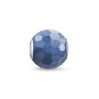 thomas sabo silver faceted dumortierite bead k0091 624 1