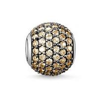 Thomas Sabo Silver Pave Champagne Cubic Zirconia Bead K0088-643-3