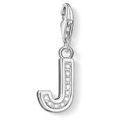 thomas sabo silver cubic zirconia letter j charm 0232 051 14