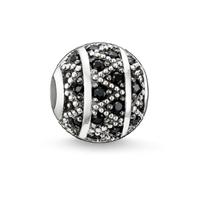 Thomas Sabo Silver Black CZ Zigzag Bead K0022-051-11