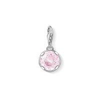 Thomas Sabo Silver Round Pink Synthetic Corundum Charm 1246-048-9