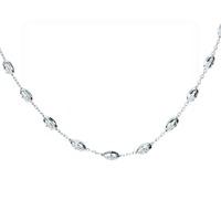 The Real Effect Silver 26inch Faceted Bead Necklet RE 26WHT