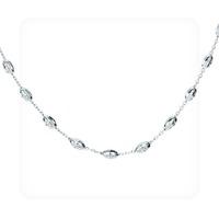 The Real Effect Silver 30inch Faceted Bead Necklet RE 30WHT