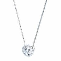 The Real Effect Silver Round CZ Cluster Pendant RE13854