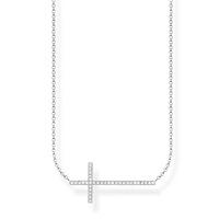 thomas sabo silver diamond cross necklace d ke0023 725 14 l45v