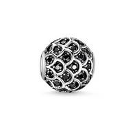 Thomas Sabo Silver Black CZ Black Fish Scales Bead K0097-643-11