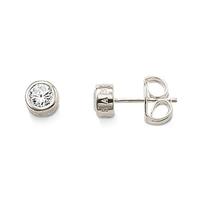 Thomas Sabo Silver CZ Logo Stud Earrings