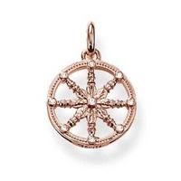 thomas sabo rose gold plated cz wheel of karma pendant kc0001 416 14