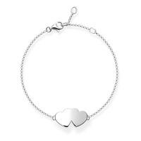 Thomas Sabo Silver Double Heart Bracelet A1393-001-12-L19.5V