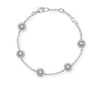 thomas sabo silver cubic zirconia multi cluster bracelet a1231 051 14