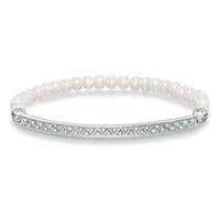 Thomas Sabo Silver Cubic Zirconia Freshwater Pearl Bracelet LBA0003-167-14